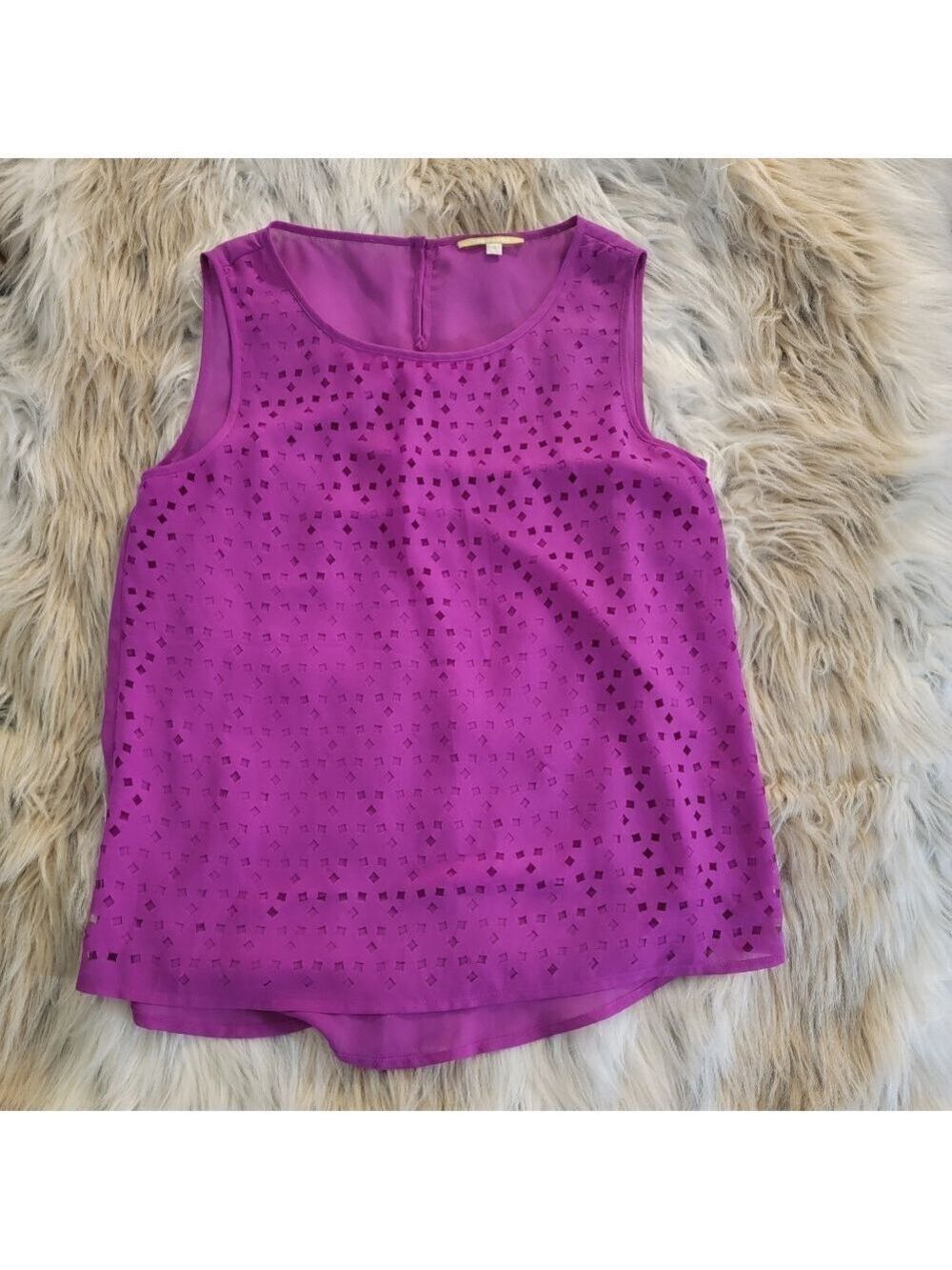 Gianni Bini Fuschia Laser Cut Tank Top